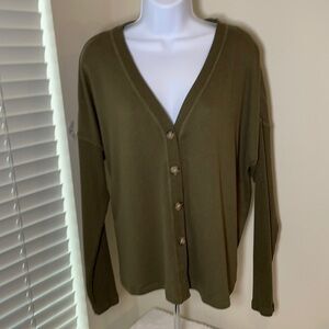 PEACE & Pearls Button Down Cardigan Size XL
